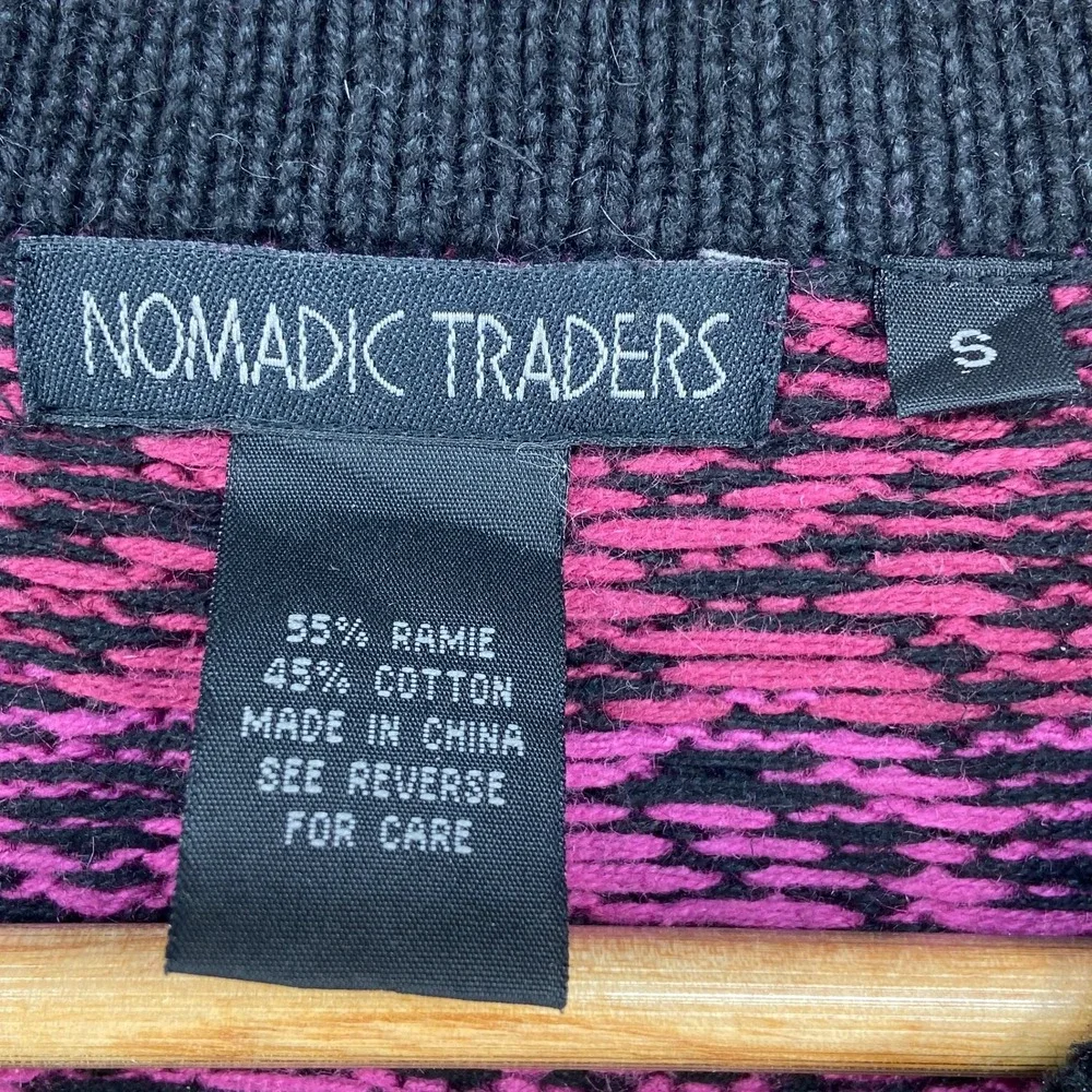 Nomadic Traders‎ Black Pink Ombre Knit Cardigan Sweater Womens Small - Picture 4 of 8